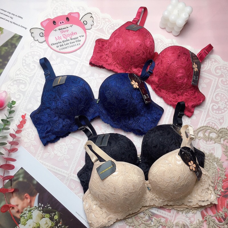 Áo lót ren nữ Thái Lan mút vừa 2,5cm có gọng mềm, hoạ tiết ren độc đáo nâng ngực tròn đầy cho nàng