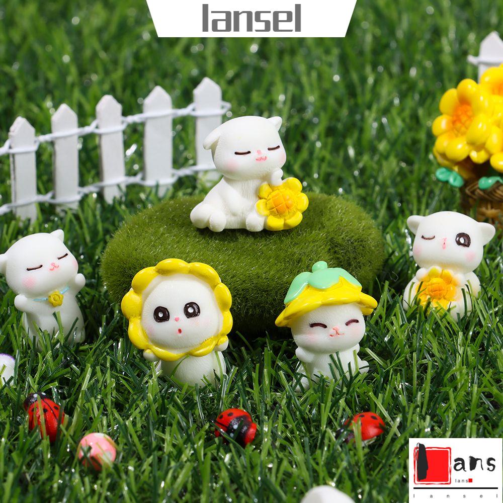 Đồ trang trí Mèo Và Hoa Hướng Dương Mini Dễ Thương Dùng Trang Trí Tiểu Cảnh/ Sân Vườn