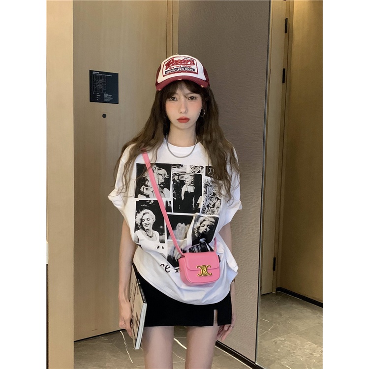 Áo Thun Nữ Ngắn Tay Cổ Tròn Thời Trang Hàn