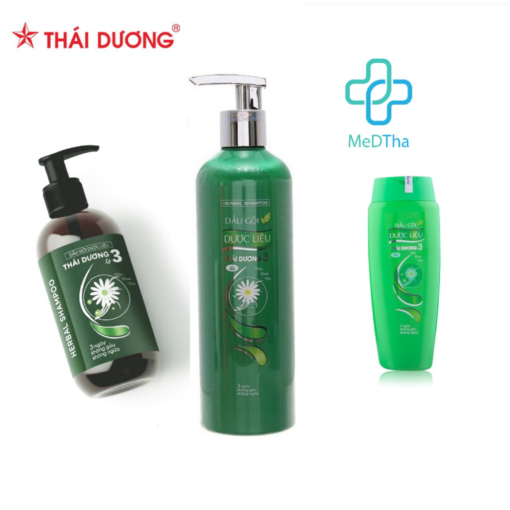 Dầu Gội và Xả Dược Liệu Thái Dương 3 (Hương Lá) - Giảm Rụng Tóc, Dưỡng Tóc (Chai 200ml/480ml/600ml/1100ml) [Chính Hãng]