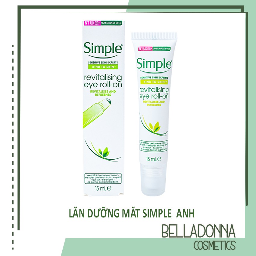 Lăn dưỡng mắt Simple Eyes Revitalising Eye Roll-On 15ml UK