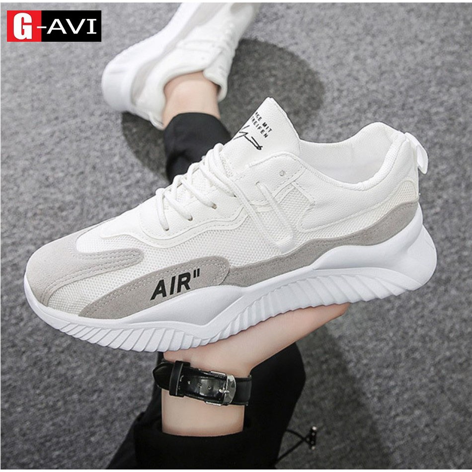 Giày thể thao nam đế tăng chiều cao chất liệu lưới phối da kiểu dáng trẻ trung năng động Avi395