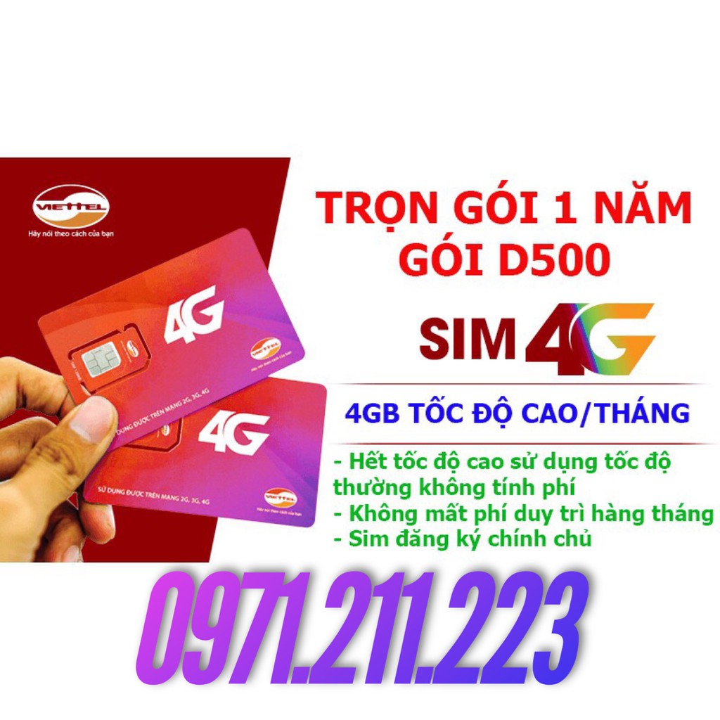 Sim 4G Viettel Dùng Trọn Nguyên Năm 4GB/1 THÁNG