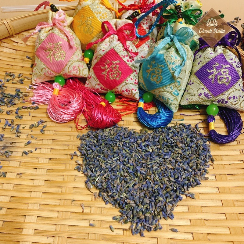 Túi thơm nụ hoa lavender(oải hương) khô Đà Lạt treo xe ô tô, làm quà tặng ý nghĩa