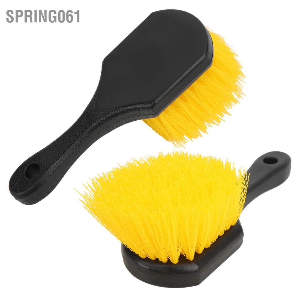 Spring061 Car Wheel Tire Cleaning Brush Ergonomic Interior Exterior Universal for Truck Trailer Motorhome RVs
