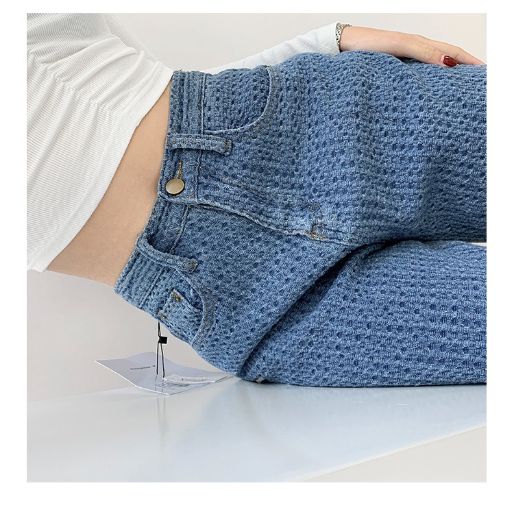 DUNEA Quần Jean Ống Rộng Lưng Cao Phong Cách Sành Điệu Cho Bạn Gái