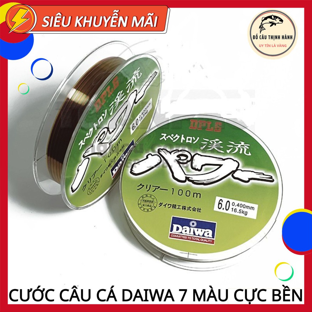 Cước Câu Cá Daiwa 7 Màu Siêu Bền Dài 100m là phụ kiện câu cá không thể thiếu dùng cho các loại máy câu cá Mã TH07