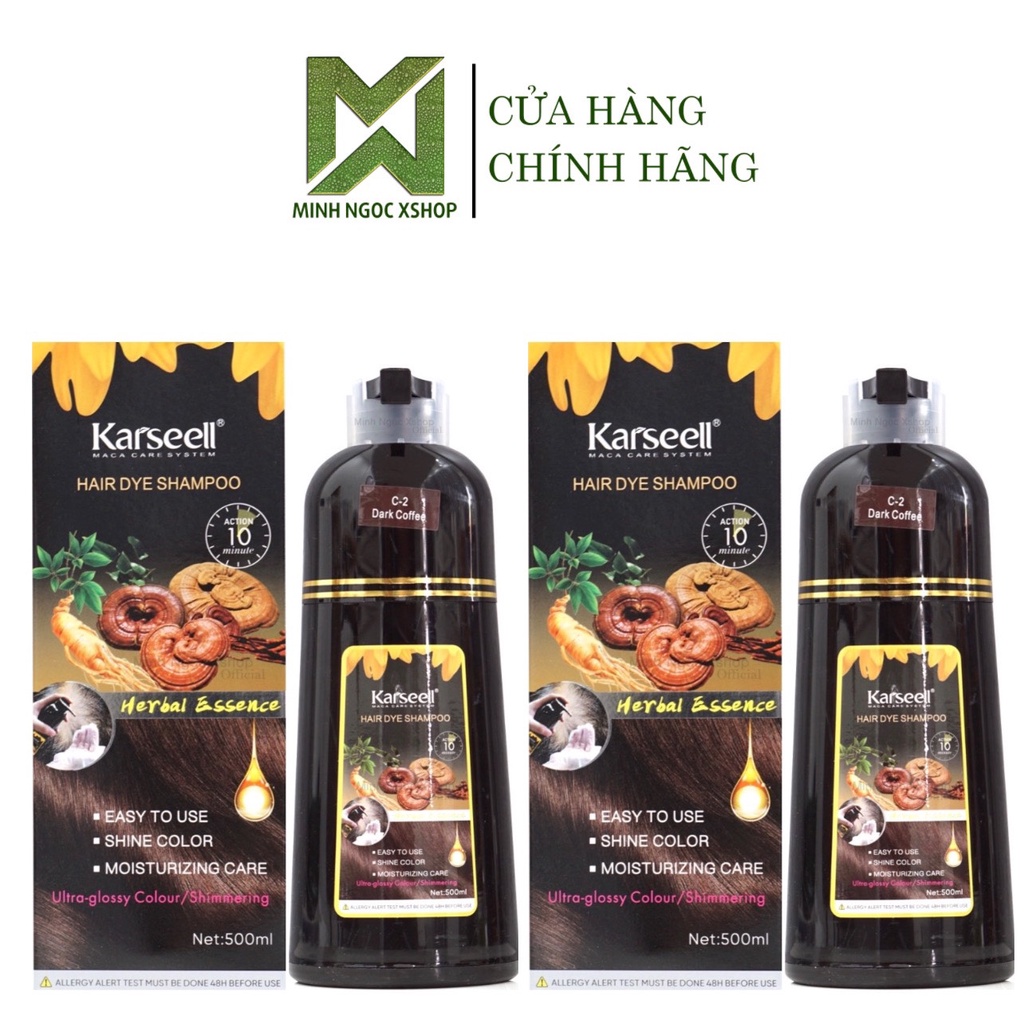 Dầu gội phủ bạc nhuộm tóc nâu Karseell Hair Dye Shampoo 500ml