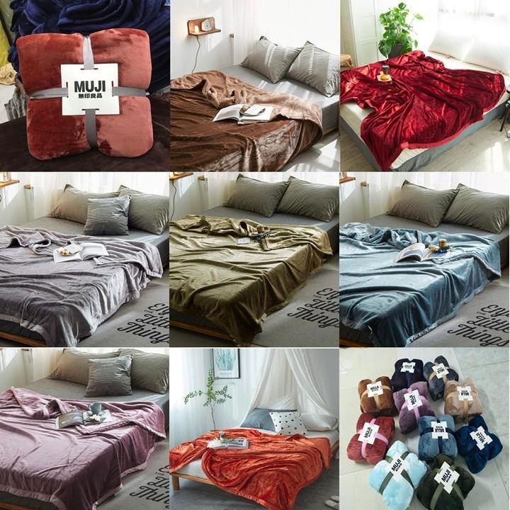 Chăn lông tuyết Muji xuất Nhật  kích thước 2m x 2m3