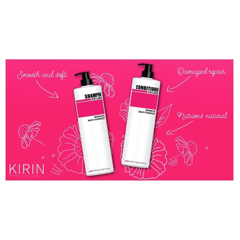 Dầu gội và dầu xã collagen KIRIN phục hồi tóc hư tổn, khô xơ cho tóc suôn mượt cả ngày