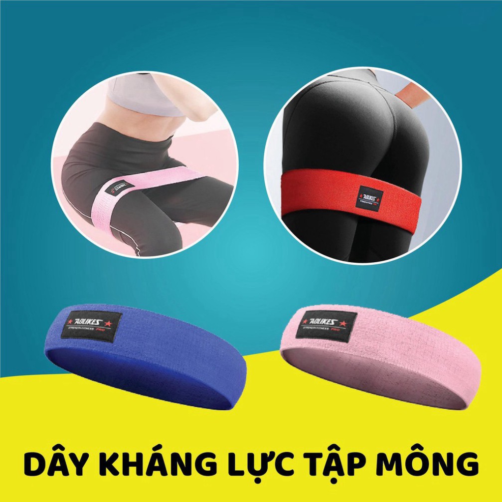 [TOP❤️RẺ] Dây Thun Kháng Lực Vải Cao Su Miniband Aolikes A-3603 Tập Gym, Dây Chun Đàn Hồi Co Giãn Tập Mông Chân