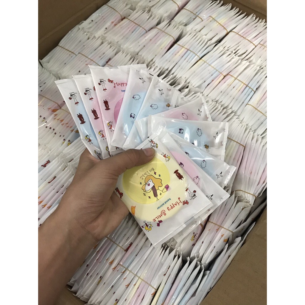 [FreeShip 50K] Set 10 Gương Trang Điểm Mini Hàn Quốc Siêu Cute Có Túi Zíp ( Ảnh Thật )