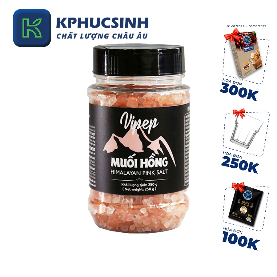 Muối hồng Vipep nguyên hạt 250g KPHUCSINH - Hàng Chính Hãng