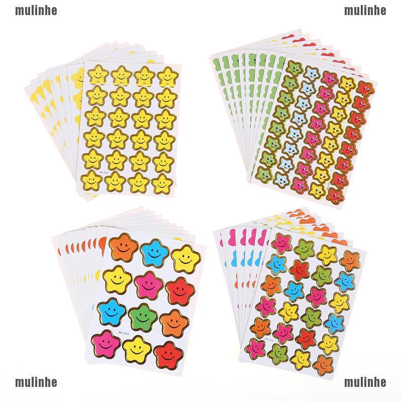 Mul❤ Set 10 Tấm Hình Dán Ngôi Sao Biểu Tượng Cảm Xúc Dùng Làm Phần Thưởng Cho Trẻ Em