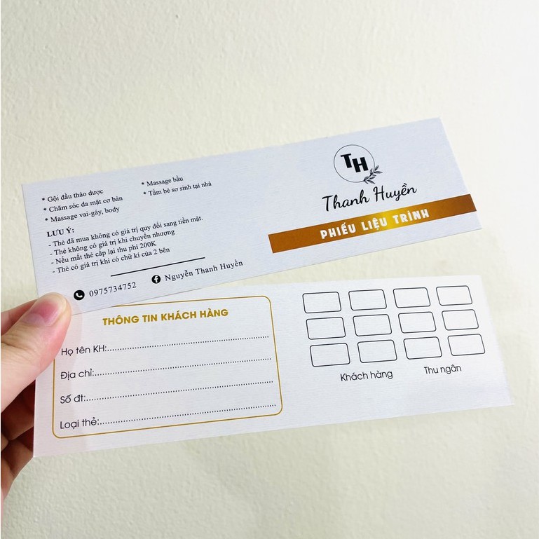 In Phiếu Liệu Trình Cho Spa Theo Yêu Cầu - MS11