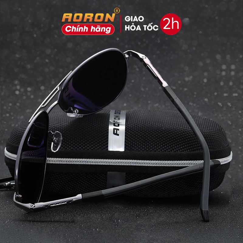 Kính Mát Nam Phân Cực Polarized gọng vuông chống chói , chống lóa đi xe đi phượt  AK037 - AORON