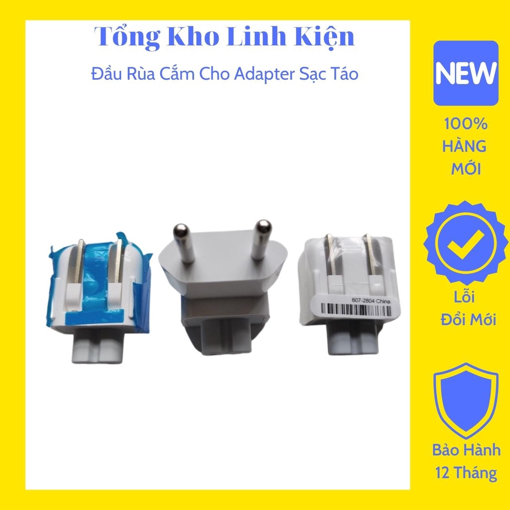 Phích Cắm - Đầu Rùa Cắm Cho Adapter Sạc Táo New Zin