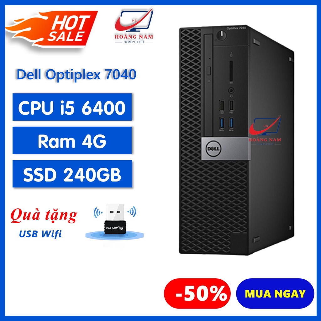 Case Đồng Bộ Dell Core i5 ⚡️Freeship⚡️ Máy Bộ Văn Phòng - Dell Optiplex 7040 SFF (I5 6400/Ram 4G/SSD 240GB) - BH 12T