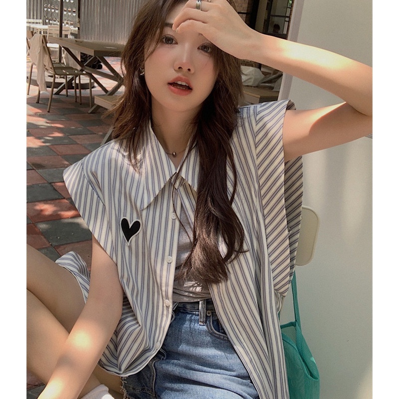 Áo Sơ Mi Không Tay Dáng Rộng Dễ Phối Đồ Thời Trang Mùa Hè Cho Nữ