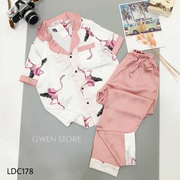 ĐỒ BỘ PIJAMA LỤA SATIN CAO CẤP NỮ