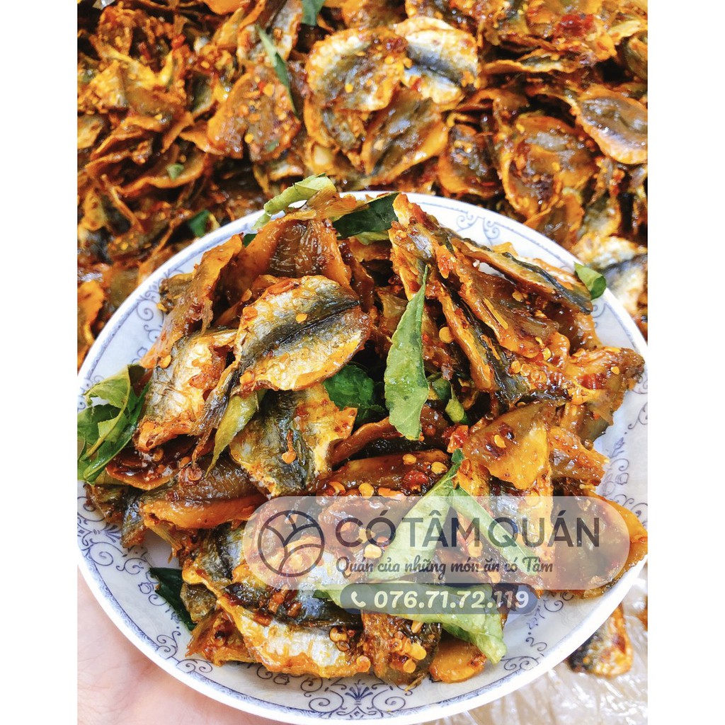 CÁ CHỈ VÀNG RIM CAY LÁ CHANH - CÓ TÂM QUÁN 300GR