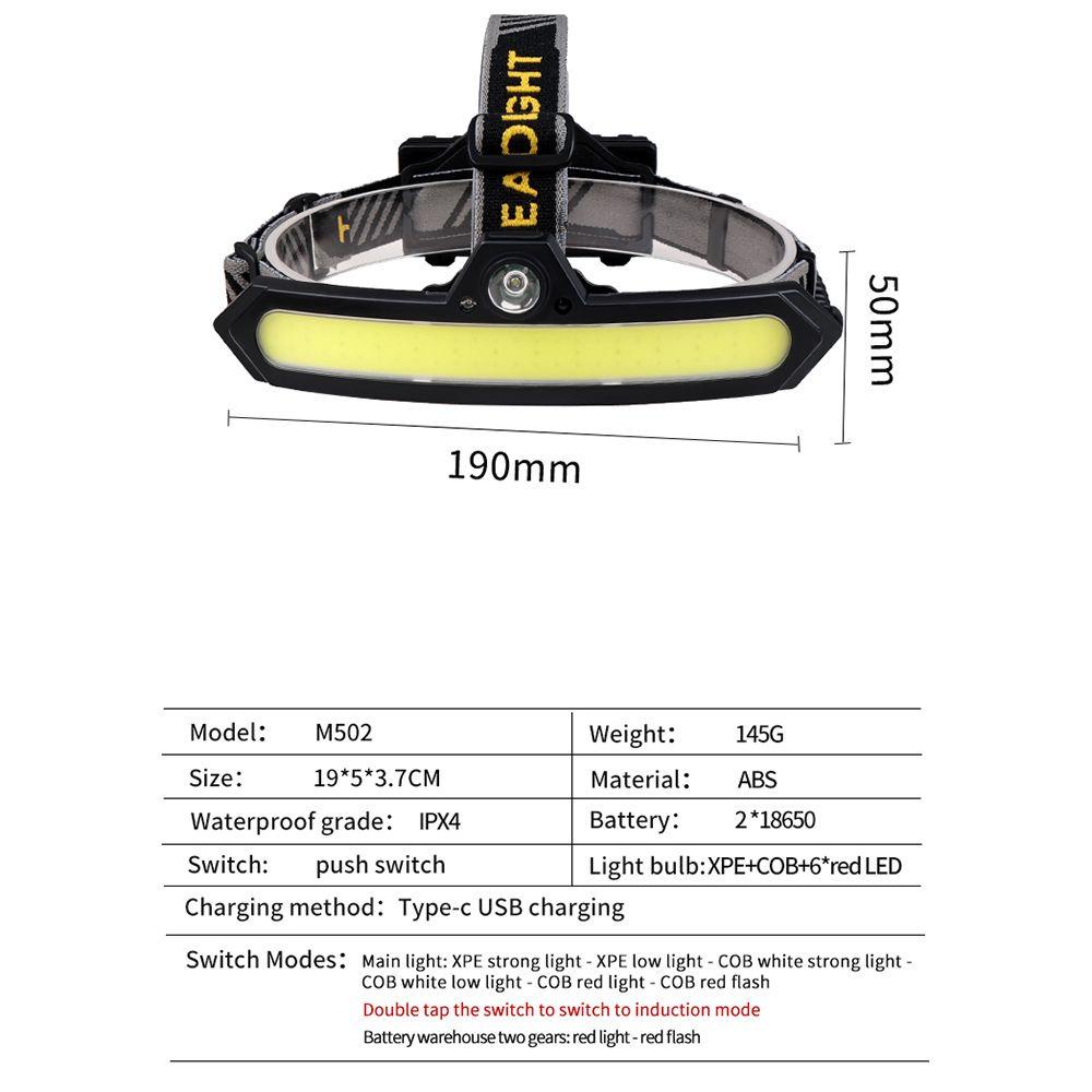 Đèn Led Đội Đầu SUENIN XPE + COB Cảm Ứng Mạnh Mẽ Dùng Khi Đi Câu Cá