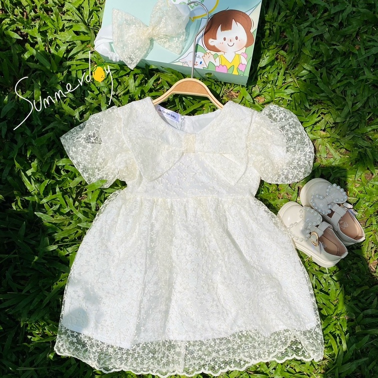 Set Váy Công Chúa Kèm Nơ Cài Đầu Cho Bé Gái Từ 0 - 4 Tuổi MINTSCLOSET Mint's Closet - GS1067 - GS1091