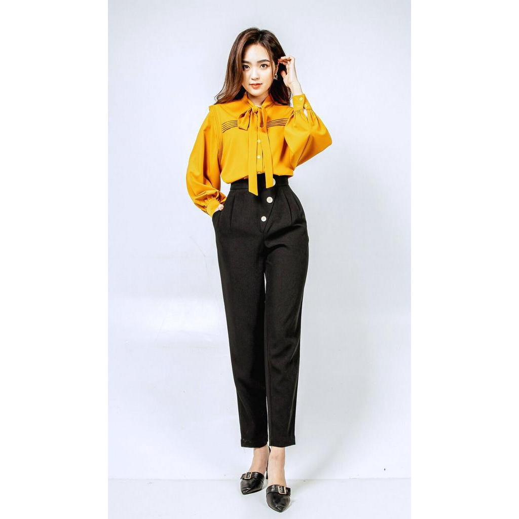 Quần baggy cạp lệch
