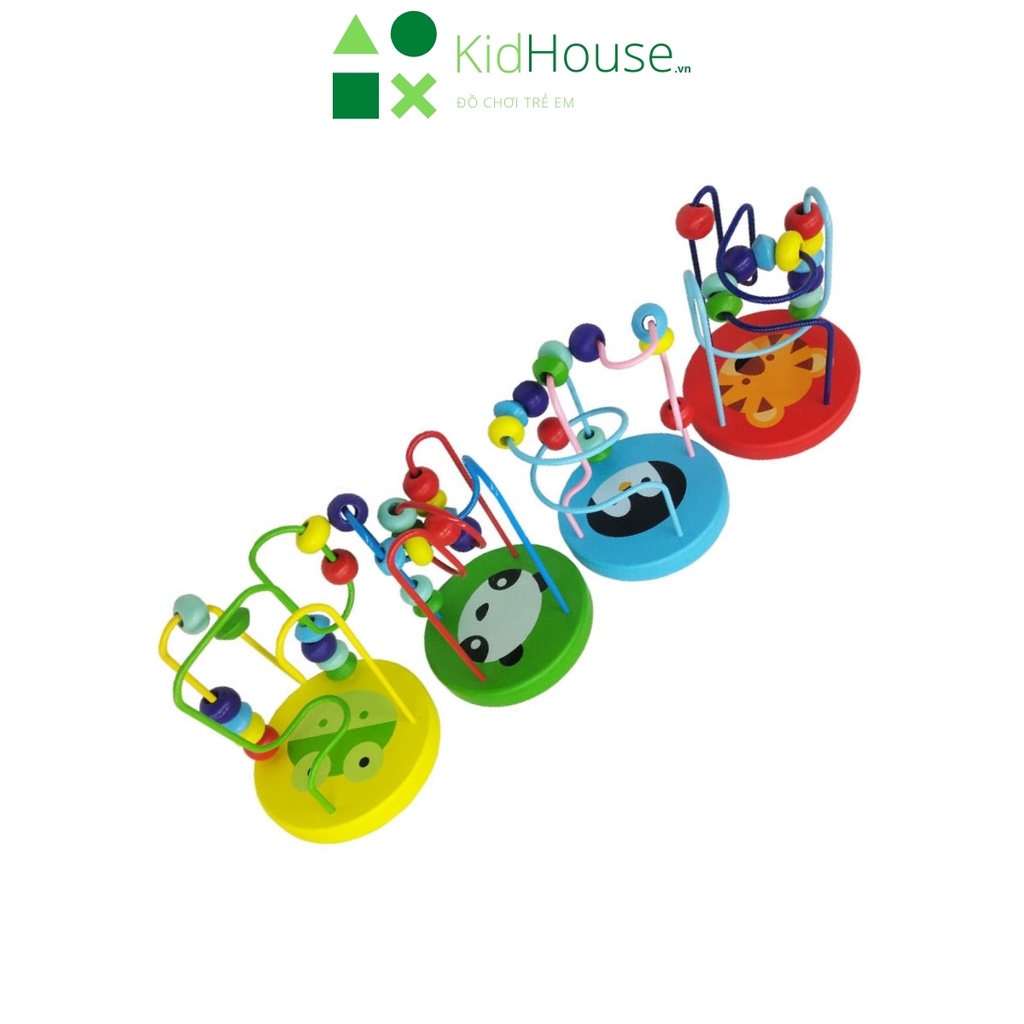 Đồ chơi gỗ montessori, bộ luồn hạt rèn luyện kỹ năng khéo léo, phát triển tư duy cho bé KidHouse.vn