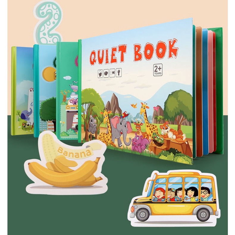 HỌC LIỆU Montessori (quite book) bóc dán phát triển trí tuệ cho bé 5 chủ đề
