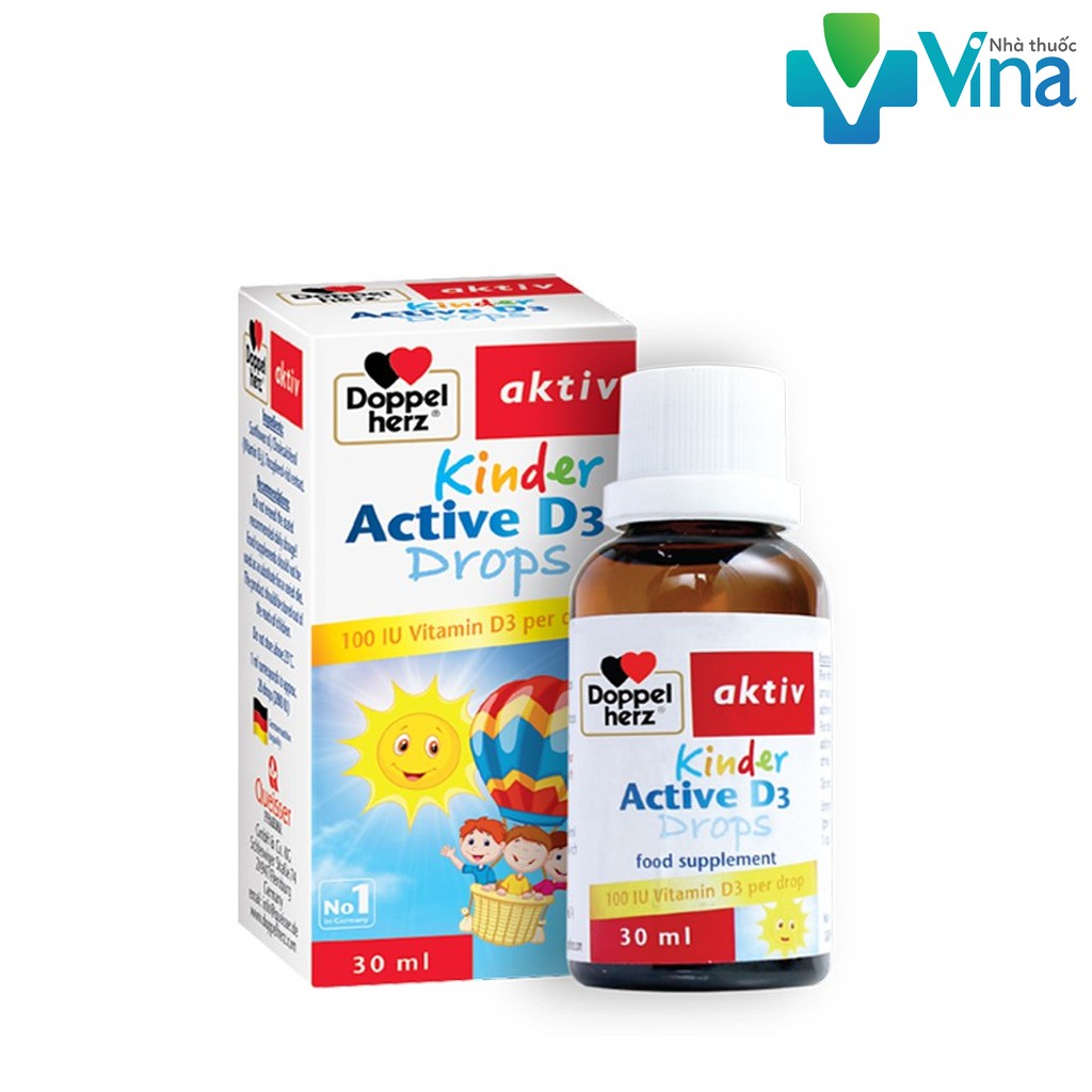 Doppelherz Kinder Active D3 Drop - Siro bổ sung Vitamin D3, tăng đề kháng cho trẻDoppelherz (Chai 30ml) Nhập khẩu Đức