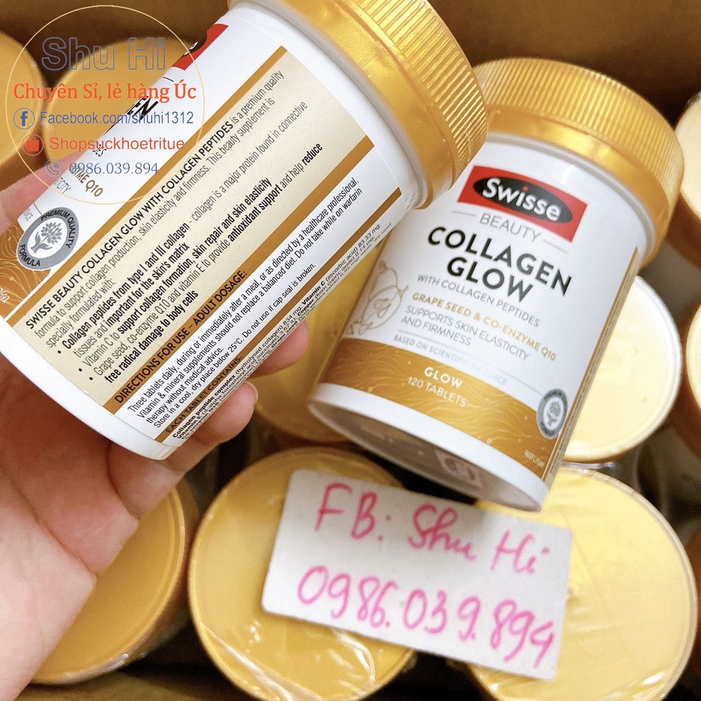 Viên uống đẹp da Collagen Glow Swisse 60 viên - 120 viên - Swisse Beauty Collagen Glow With Collagen | Thế Giới Skin Care