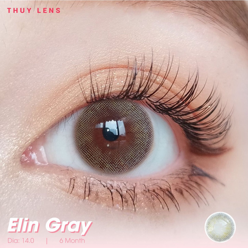 Kính Áp Tròng Cận Xám Tự Nhiên Chống Tia UV Elin Gray Zlens Tiêu Chuẩn Nhật Bản