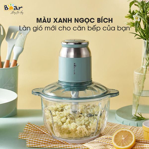 Máy Xay Thịt Xay Đồ Ăn Dặm Bear 0.3L, 0.6L cối thủy tinh (Hàng chính hãng 1 đổi 1 trong 30 ngày, bảo hành 18 tháng)