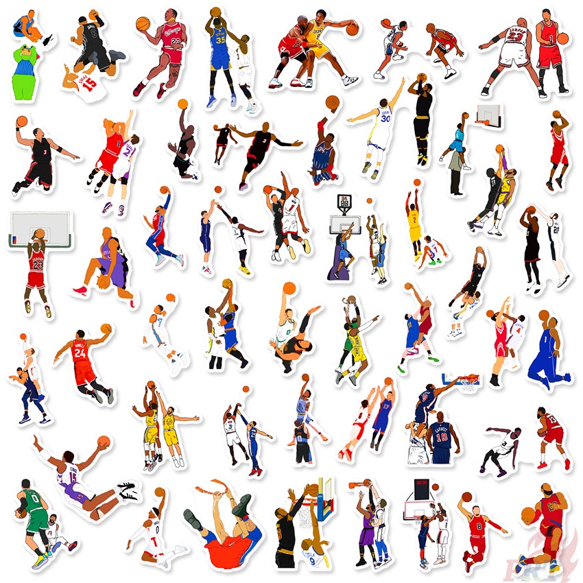 ❉ Nba Miếng Dán Hình Siêu Sao Bóng Rổ Số 02 ❉ Bộ 50 Miếng Dán Chống Thấm Nước Họa Tiết Thời Trang Dùng Trang Trí