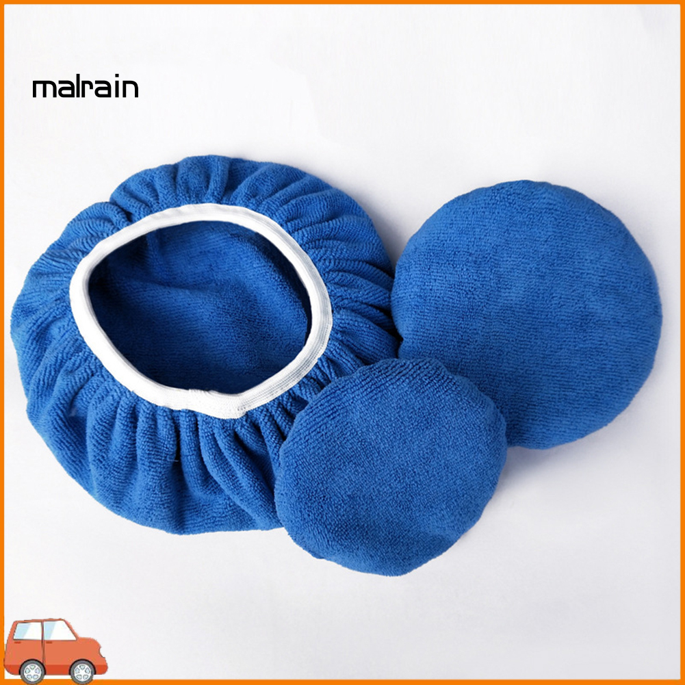 MICROFIBER (Hàng Mới Về) Set 2 Đệm Bọc Đầu Máy Đánh Bóng Xe Hơi Chuyên Nghiệp