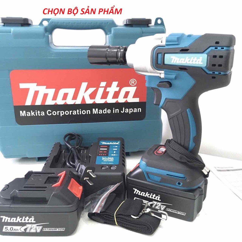 Máy siết bulong dùng pin không chổi than Makita 490NM pin khủng 10 Cell