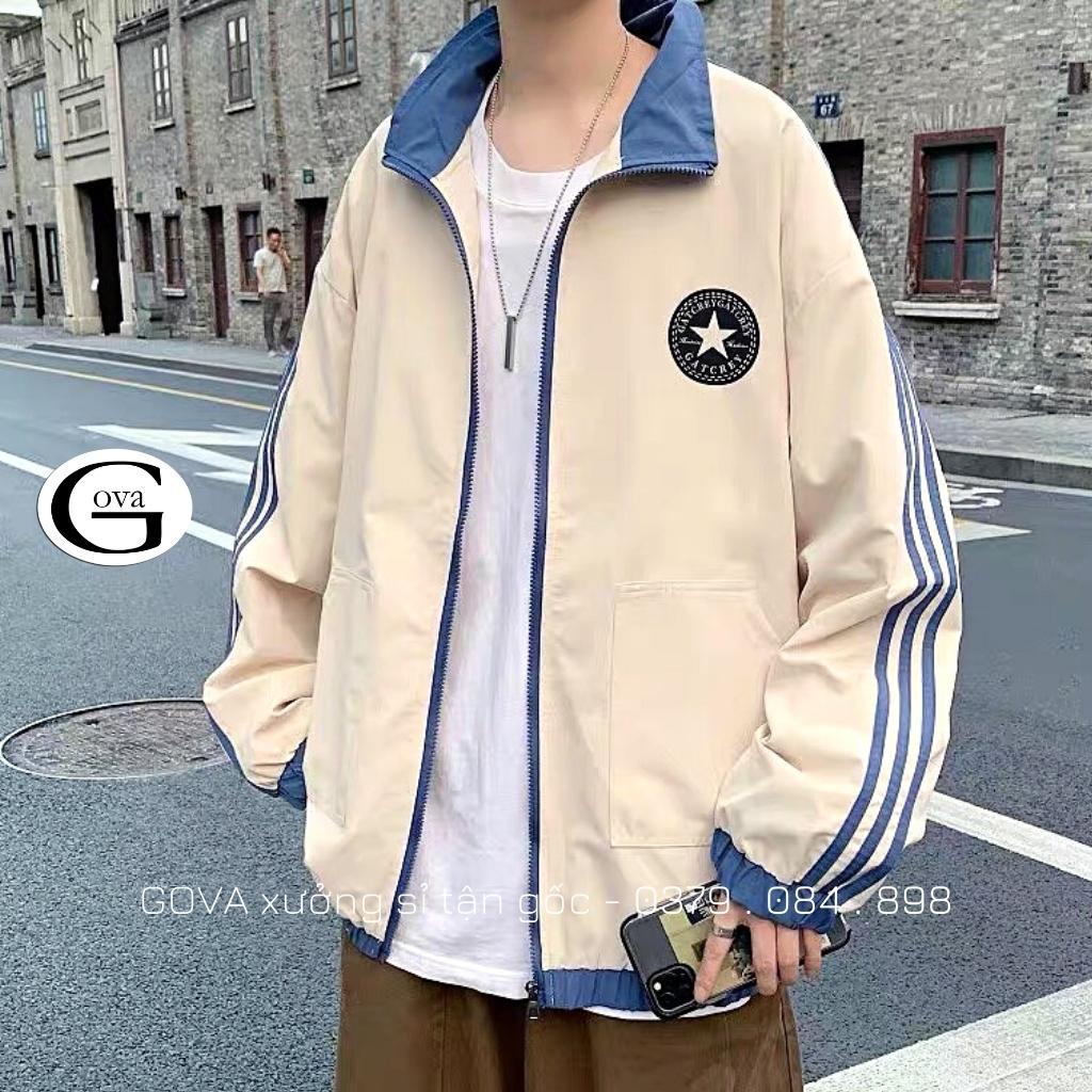 Áo Khoác Dù GATCREY 2 Lớp Form Rộng Nam Nữ Unisex, Áo Gió Bomber Bóng Chày Chống Nắng Ulzzang GOVA