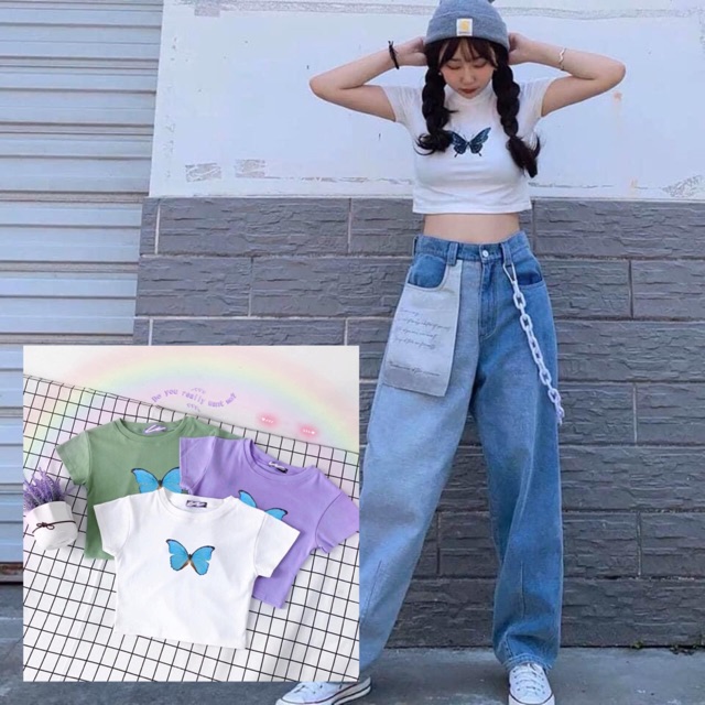 Áo Croptop Body Butterfly 🦋 Ảnh Thật