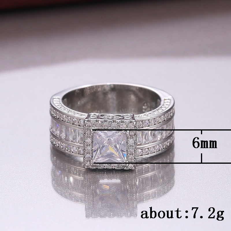 Nhẫn Bạc 925 Đính Đá Sapphire Trắng Tự Nhiên Thời Trang