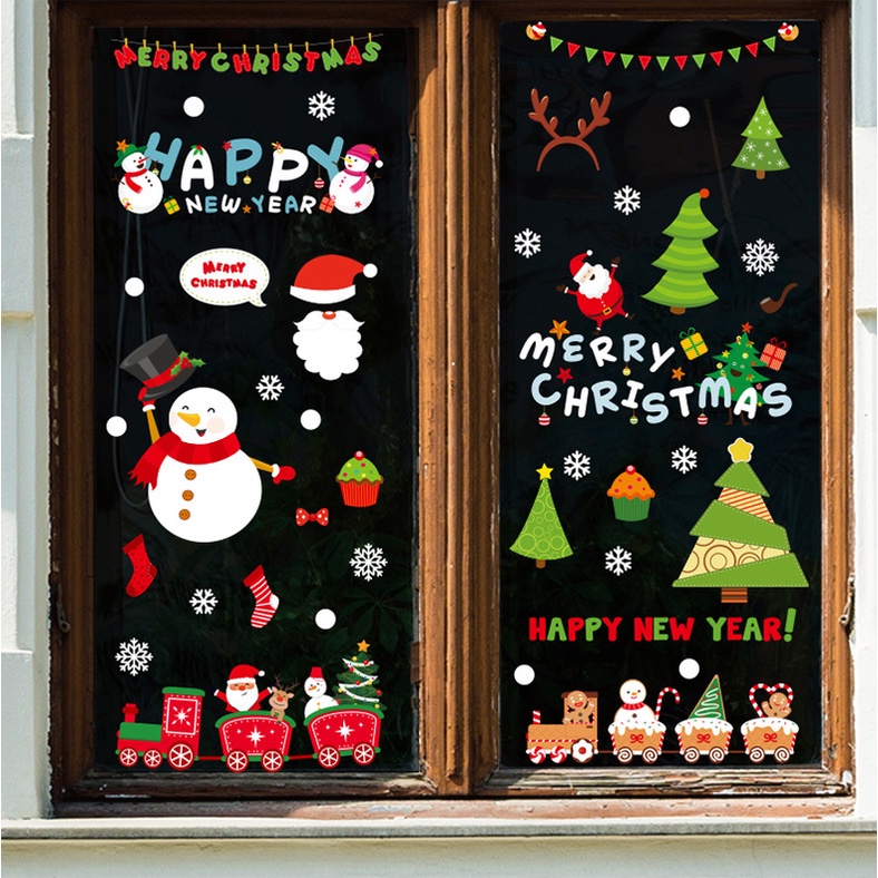 Decal dán tường Noel Hít Tĩnh Điện không Dơ Kính - Đoàn tàu happy