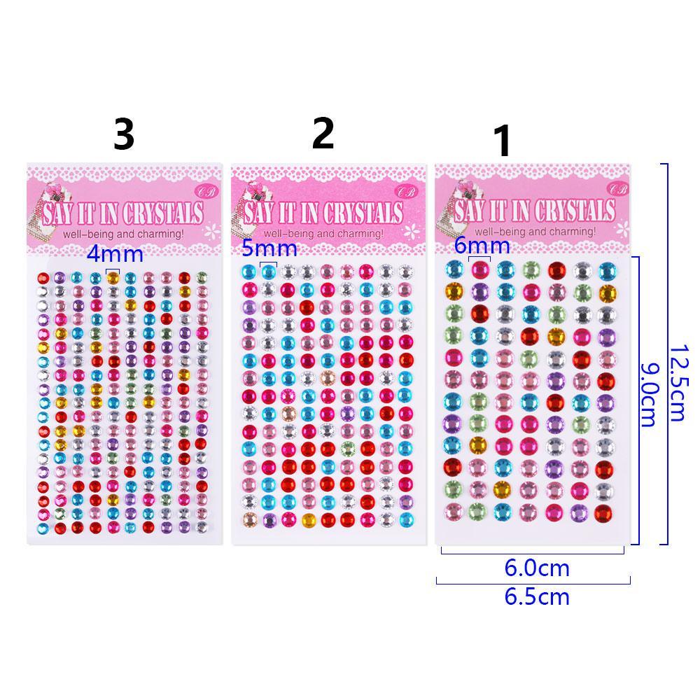 Set 2 Tấm Hình Dán Cầu Vồng 2 Tấm|Kim Cương Giả|Sticker Dán Trang Sức / Điện Thoại Bằng Acrylic Cho Bé