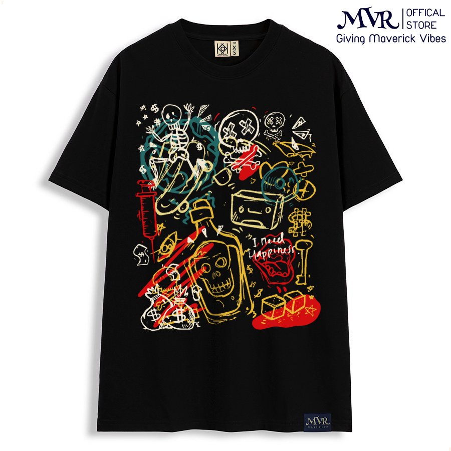 Áo phông thun Cotton phom rộng tôi cần hạnh phúc MVR size rộng tee Mỹ BB4152