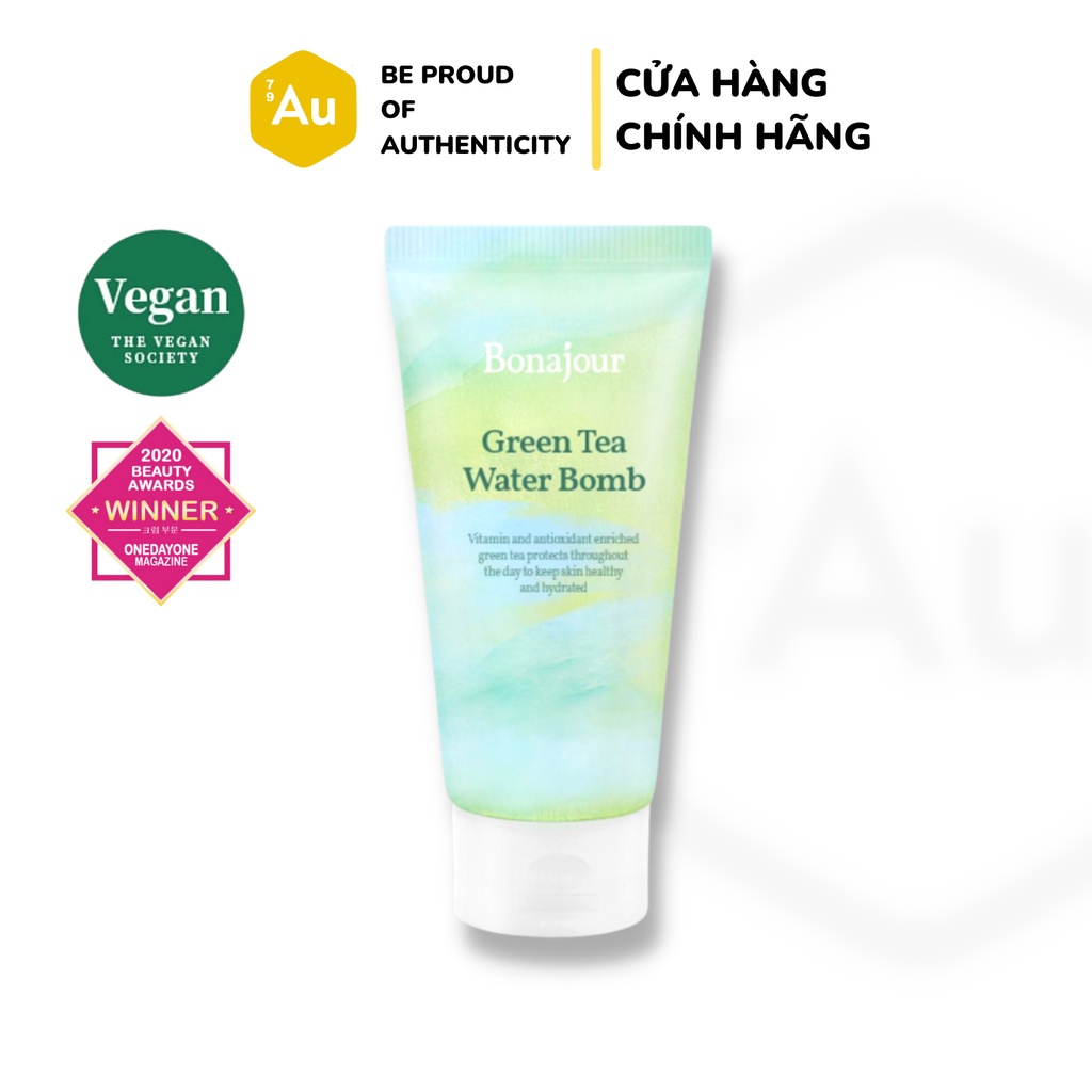 BONAJOUR | Kem Dưỡng Trà Xanh Cải Thiện Độ Ẩm &amp; Đàn Hồi - Green Tea Water Bomb Cream 100mL [Hàng Chính Hãng từ Bonajour]