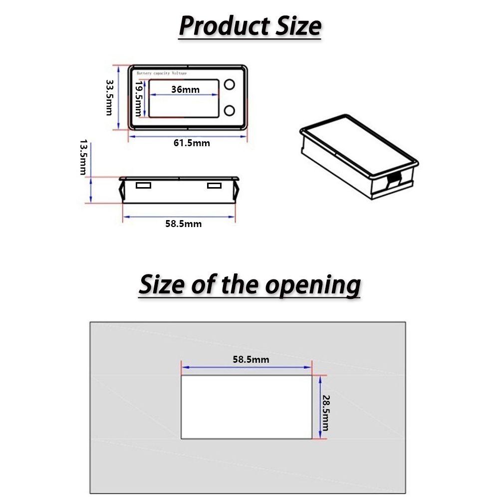 Vôn Kế Dung Lượng Pin Lithium Chuyên Dụng Cho Xe Hơi / Xe Máy