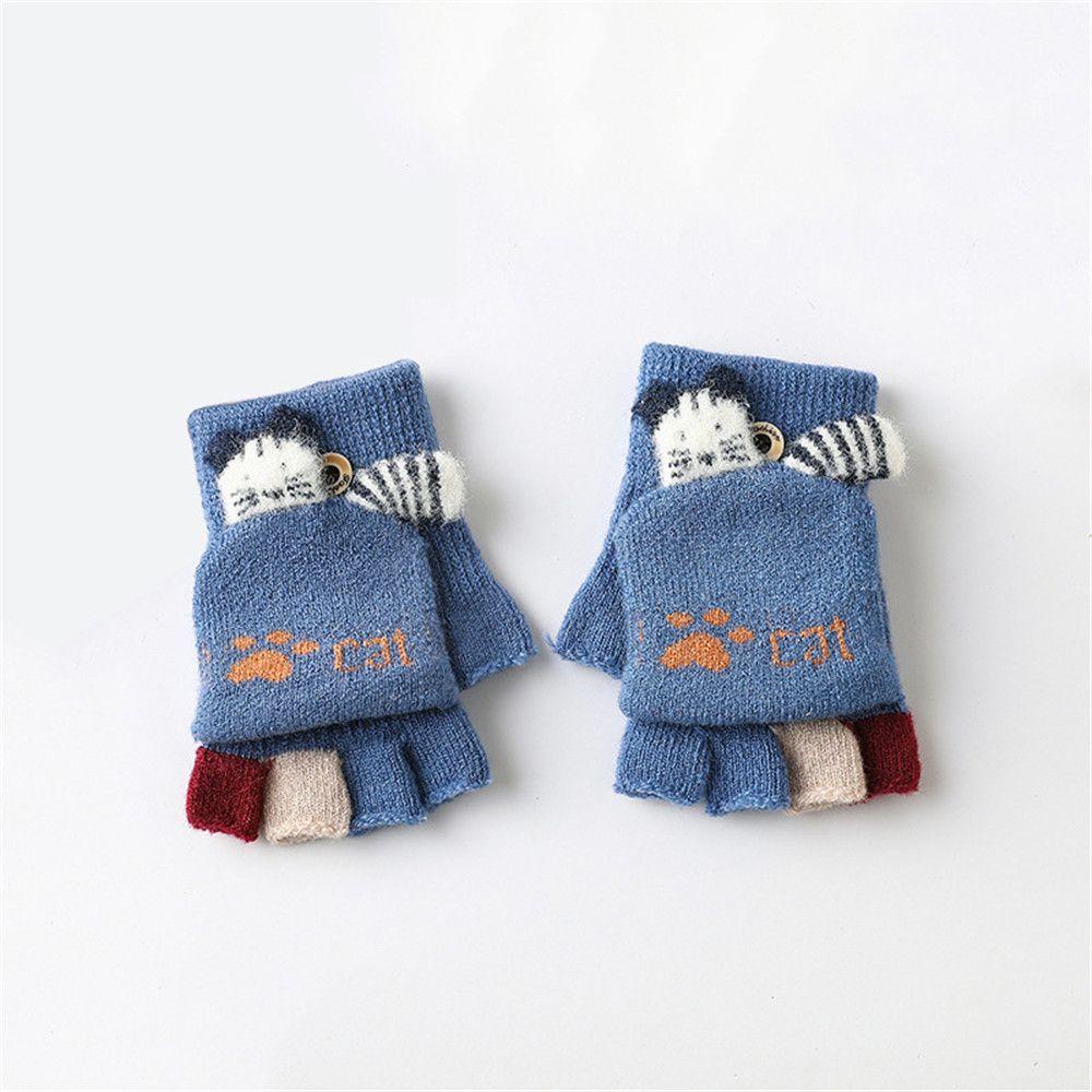 Đôi Găng Tay Len Hở Ngón Giữ Ấm Cho Bé