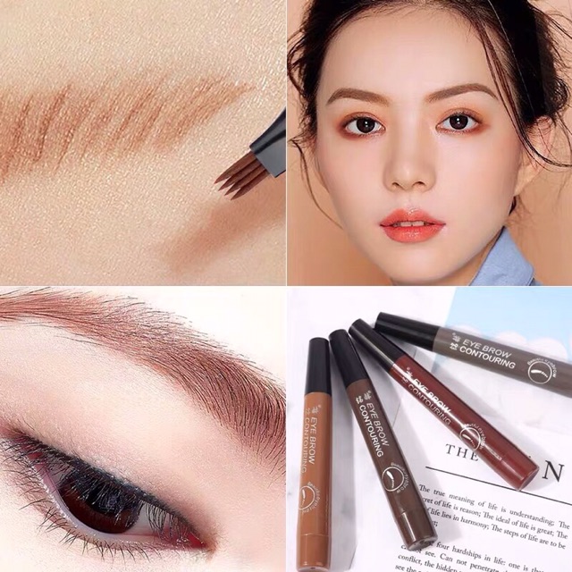 Bút 3 đầu ngòi phẩy sợi vẽ lông mày Music flower | BigBuy360 - bigbuy360.vn