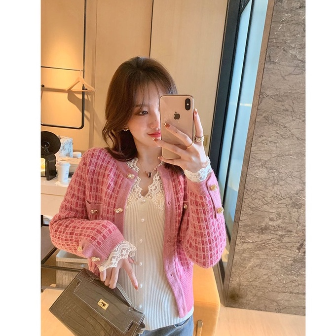  Áo Cardigan Dệt Kim Tay Dài Màu Hồng Thời Trang Cho Nữ | BigBuy360 - bigbuy360.vn