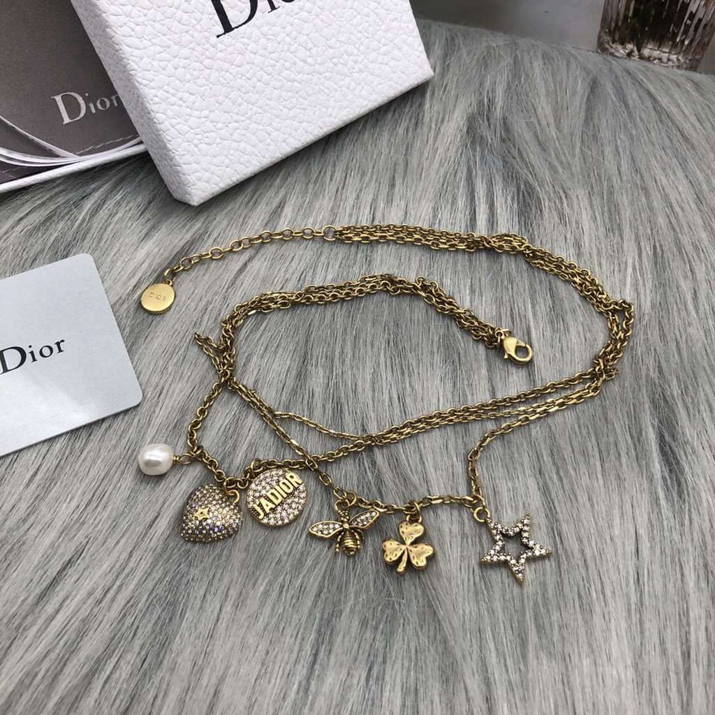 DIOR vòng cổ Kim Loại Mặt Hình Chữ Cái Thời Trang Cho Nữ