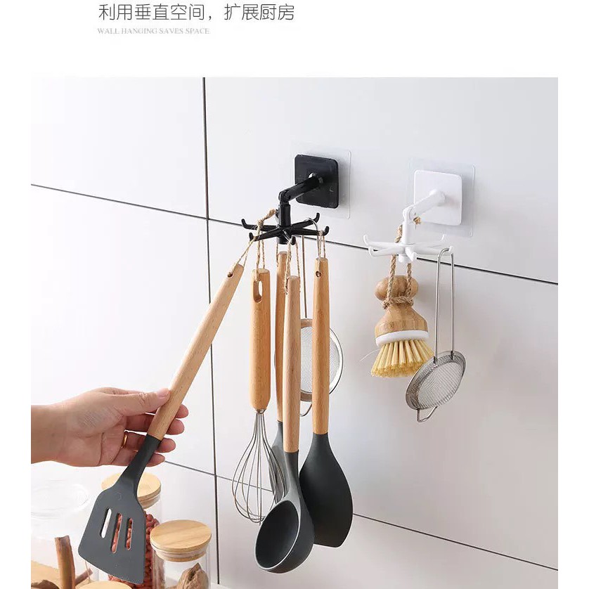 [HOt] Móc treo đồ đa năng/móc dán tường/móc treo muôi vá nhà bếp/móc treo dán tường/móc xoay 360 độ.alien